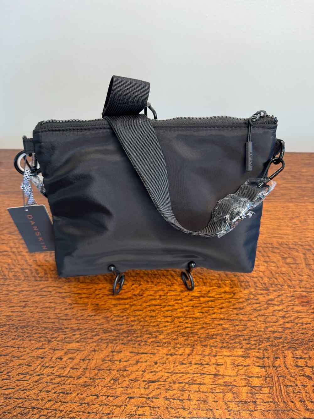 NWT Danskin Black Nylon Crossbody Bag